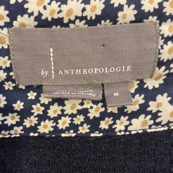 Anthropologie Blue Waffle Knit V Long Sleeve Neck Top Medium - Picture 8 of 10